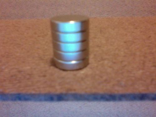 5 n52 neodymium cylindrical (1/2 x 1/8) inch cylinder magnets. for sale