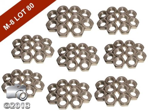 PACK OF 80 PCS M 8 HEXAGON HEX FULL NUTS A2 STAINLESS STEEL DIN 934 HI QUALITY
