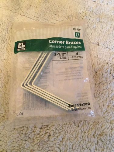 1 bag of 4 everbilt corner braces 2-1/2&#034; zinc plated for sale