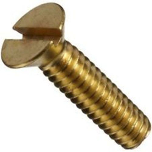 Brass flat head slotted machine screws #10-32 x 1-1/4” inch / pack of 10 for sale