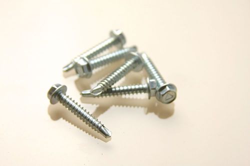 #8-18 x 1&#034; unslotted hex washer head self drilling screw zinc #2 point 100 ea for sale