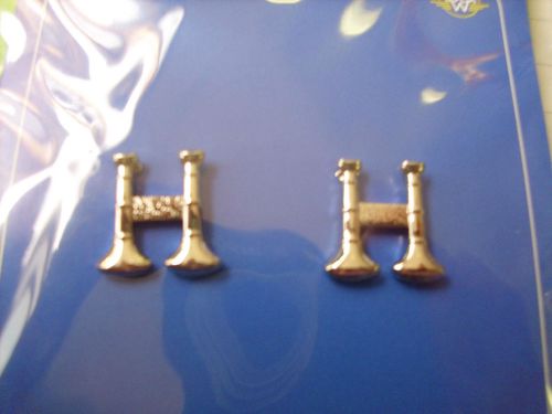 Double  bugle pins for firefighter collar for sale