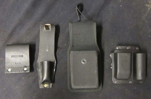 Collection of 4, Assorted Black Police Tool Belt Pouches (Great Condition)