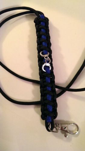 Police Thin Blue Line lanyard with handcuffs or Correctional Officer Grey Line