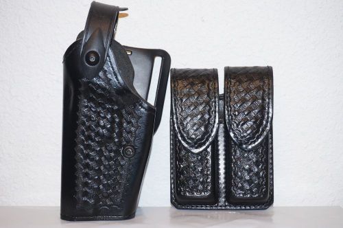 Left hand safariland holster &amp; don hume dual mag.- fits p220/p226/bda 45 (a1425) for sale