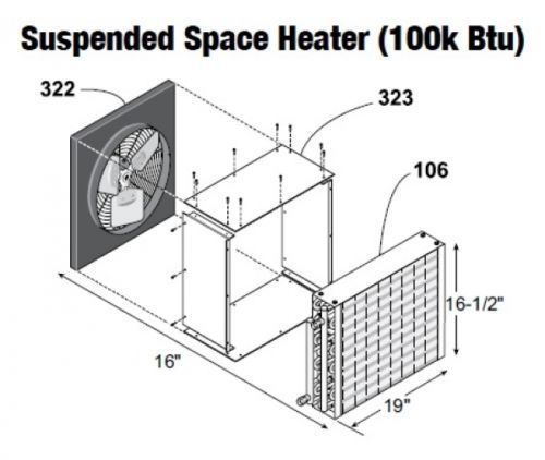 Central boiler suspended space heater (100 btu) for sale