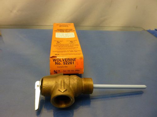 3/4&#034; relief valve set 150 lbs psi wolverine # 52261(new) for sale