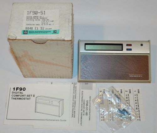 White Rodgers - 1F90-51 - Digital Comforts Set II Thermostat Tan &amp; Wood