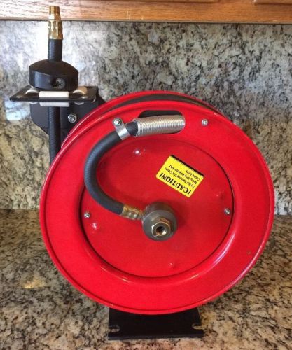 Auto rewind retractable 1/2&#034; x 22&#039; air compressor hose and reel 300 psi for sale