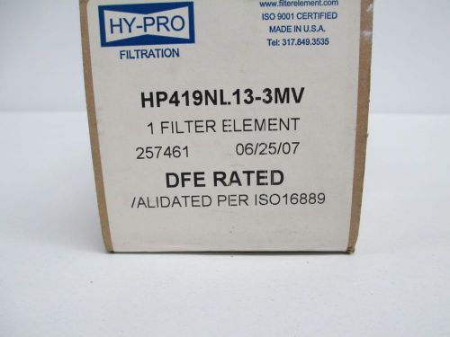 NEW HY-PRO HP419NL13-3MV DFE RATED ELEMENT HYDRAULIC FILTER D298758