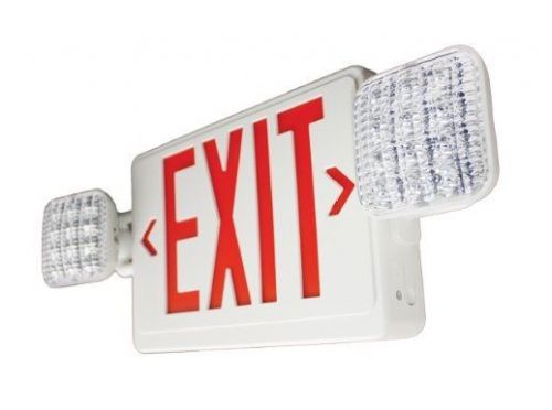 **ALL LED** REMOTE CAPABLE RED AND WHITE EMERGENCY EXIT COMBO SIGN