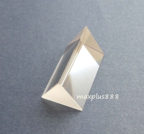2pcs 2&#034; Optical Transpare Glass Triple Triangular Prism Physical teaching light