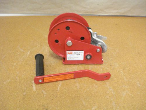 Manual ratcheting winch, 1500 lb capacity, spur gear, 4.2:1 ratio  (17d) for sale