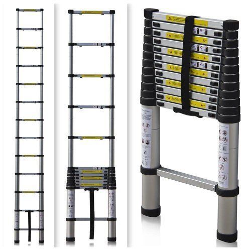 Aluminum Telescoping Extension Ladder 12-steps ALEKO Portable 12.5&#039;