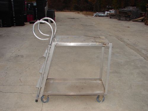 Aluminum 3 step ladder cart 3&#039; tall 20&#034; wide 2 shelves w/ lock pedal ***xlnt*** for sale