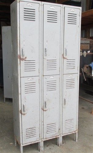 6 door lyon old metal gym locker room school business industrial age cabinet j for sale