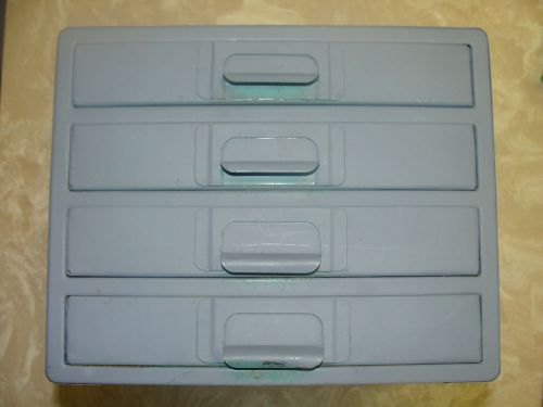 Vintage 4 drawer metal small parts storage bin cabinet organizer box/ industrial for sale