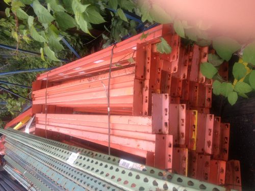 96&#034; x 4&#034; Orange Mirak Pallet Rack Beams: Used and in Great Condition**