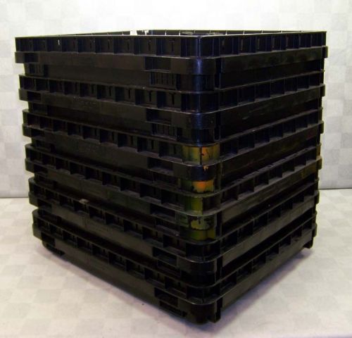 Lot 6 lewisystems 24x20x4 black plastic tote bin 2420-4 for sale