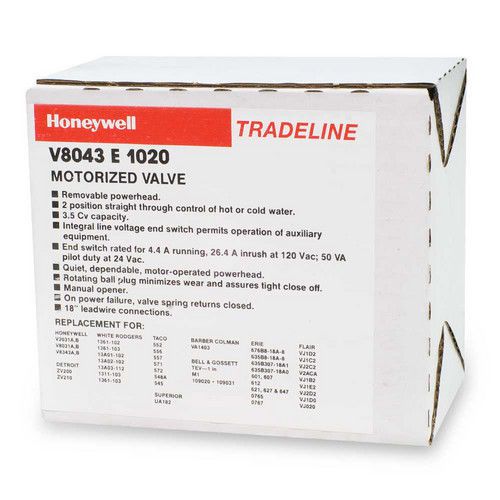 Honeywell  v8043e1020 1&#034; sweat zone valve (connection = 18&#034; for sale