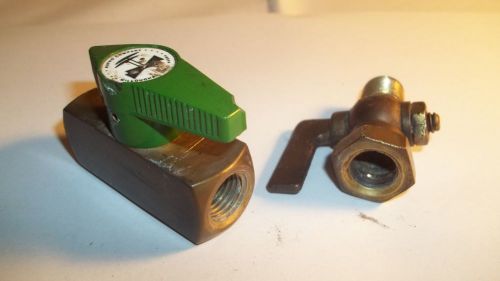 1/4&#034; brass cock valves lot of 2, Used On Hit &amp; Miss engines