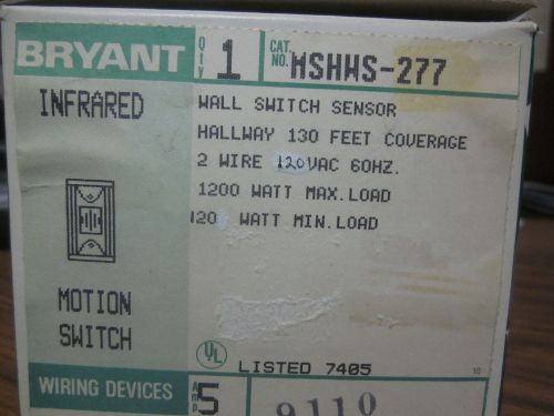 NEW BRYANT  INFRARED MOTION SWITCH CAT No. MSHWS-277.......MM-770A