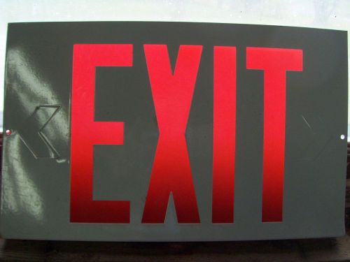 Exit Sign Lighted part missing front plate and red lens only free shipping