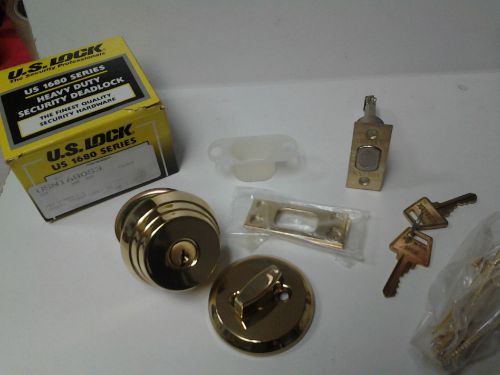 U.s. lock us 1680 series heavy duty deadbolt usn1680s3 pol brass single cylinder for sale