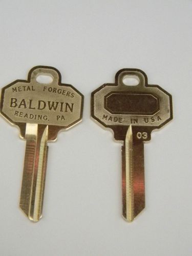2 Original Baldwin Key Blanks 6 Pin
