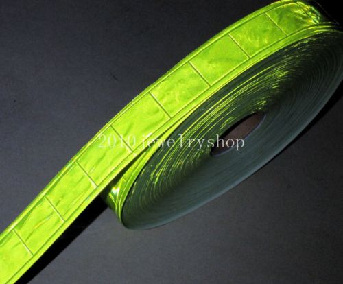 Gloss pvc green safety reflective tape sew on material width: 25mm(1&#034;) for sale