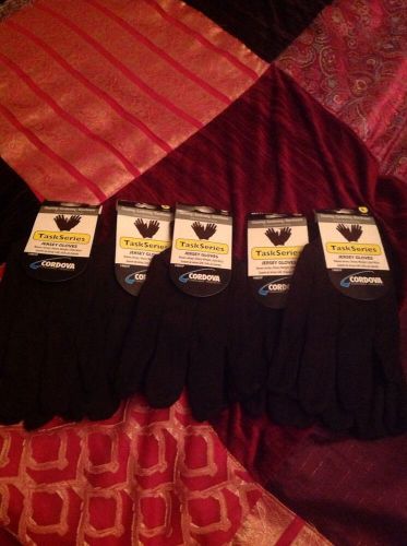 Cordova TaskSeries Jersey Gloves Lot Of 5 Size L 14001P