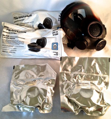 New msa advantage 1000 full face respirator + 6 replacement pieces ~msrp $466! for sale
