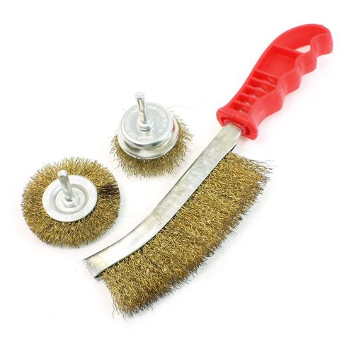 3 Pcs Crimped Wire Wheel Hand Brush for Polishing Finishing