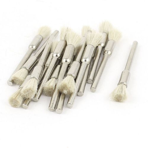 3mm 1/8&#034; Shank White Bristle Pen Style Brushes Polishing Tool 16 Pieces