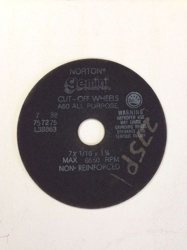 Norton 7&#034;X1/16&#034;X1-1/4&#034;  A60 All Purpose Cutoff Wheel, Norton Gemini, New