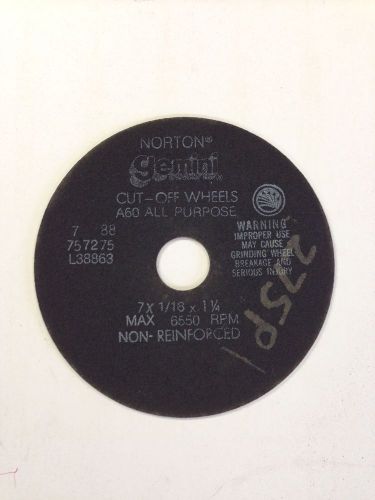 Norton 7&#034;x1/16&#034;x1-1/4&#034;  a60 all purpose cutoff wheel, norton gemini, new for sale