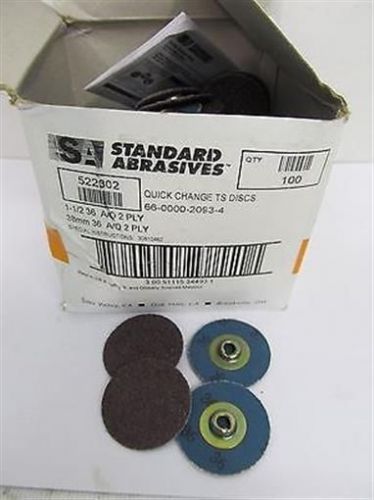 Standard Abrasives 522302, 1 1/2&#034;, 36 grit, TS Quick Change Discs (100 each
