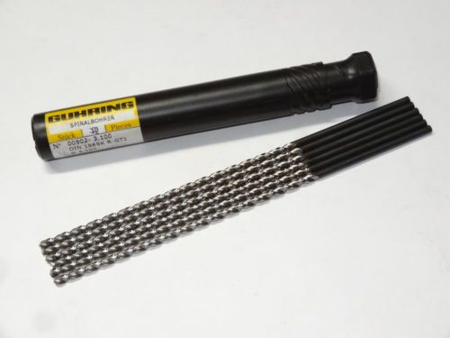 6 new GUHRING #502 3.10mm 3.1mm Extra Length Parabolic 130° HSS Twist Drill Bit