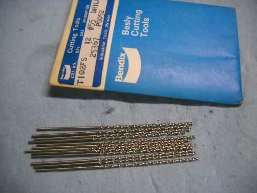 21 NEW BESLY TAPER LENGTH DRILLS #55 .052 HSS USA  480