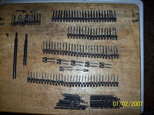 175+ pc’s. aircraft threaded drill bits &amp; extensions + regular bits hss for sale