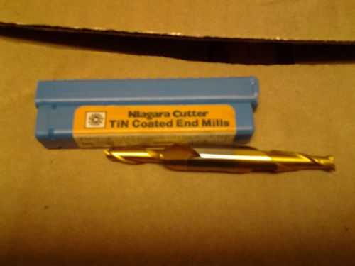 Vintage-nib niagara cutter tin coated double-end end mill 1/4&#034; dia. 3/8&#034; sh 3&#034; f for sale