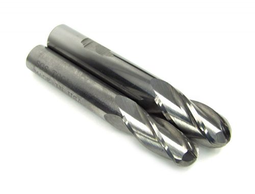 Very nice two sgs 1/2&#034; &amp; 7/16&#034; solid carbide ball nose endmills for sale