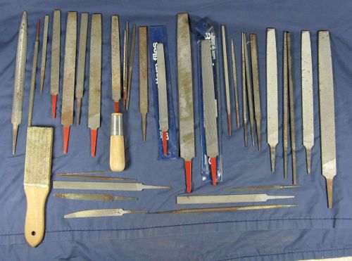 Machinist tools files simonds nicholson lot of 30+ pcs metalworking handle for sale