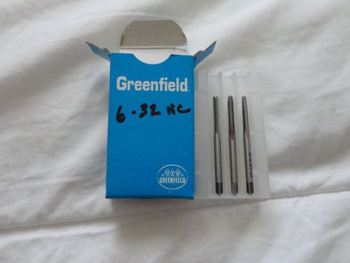 Greenfield  TAP and Die.  3 piece right hand thread tap set  .  6 x 32