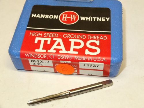 New hanson whitney m4 x 0.7 d4 4fl d-4 hss plug spiral point tap 71737 usa for sale