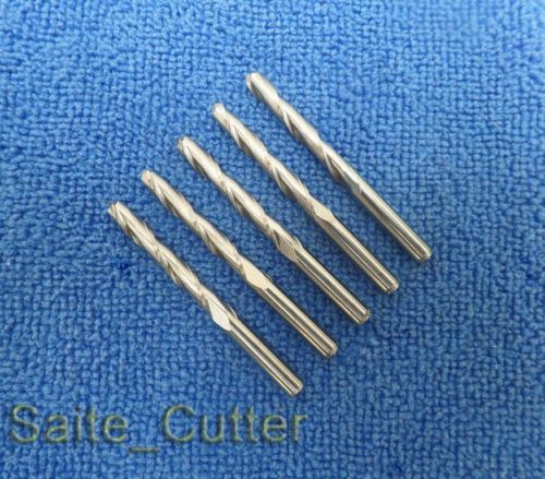 10pc Ball Nose Carbide End milling Two Flute Sprial CNC Router Bits 1/8&#034; x 17mm