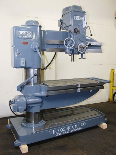 4&#039; arm 12&#034; col dia fosdick sensitive radial drill, elevating tbl, 3 hp, #4mt for sale