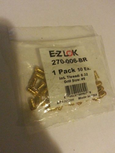 E-Z LOK 270-006-BR, Finsert, Brass, Pk 50