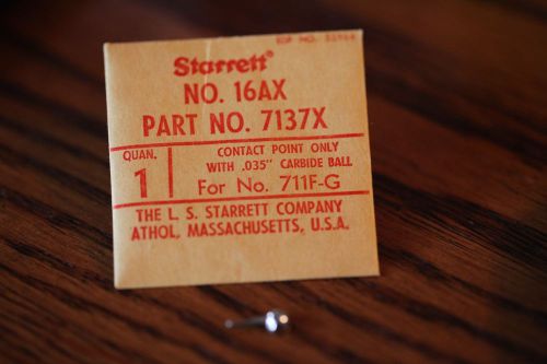 Starrett no.16ax part # 7137x  .035&#034; carbide ball contact point, for # 711f-g for sale