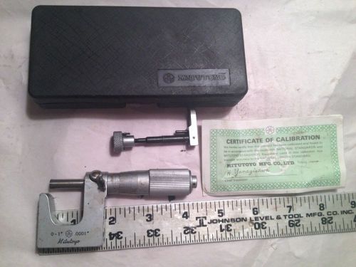 Machinist lathe tool mitutoyo multi anvil micrometer #117-107 0-1&#034; .0001&#034; in box for sale